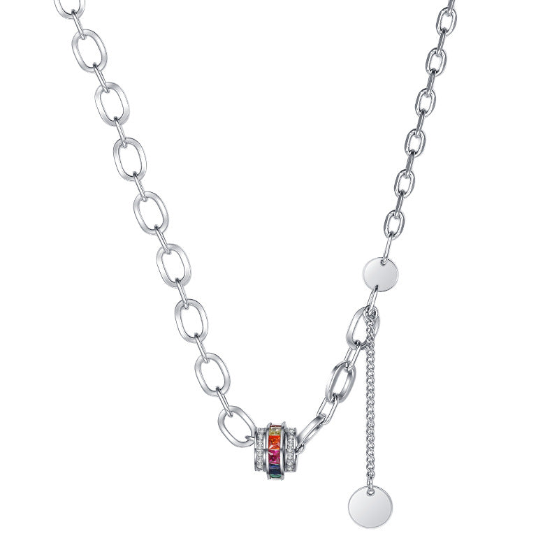 Prism Layers – 925 Silver Colorful Zircon Multi-Layer Luxury Statement Necklace