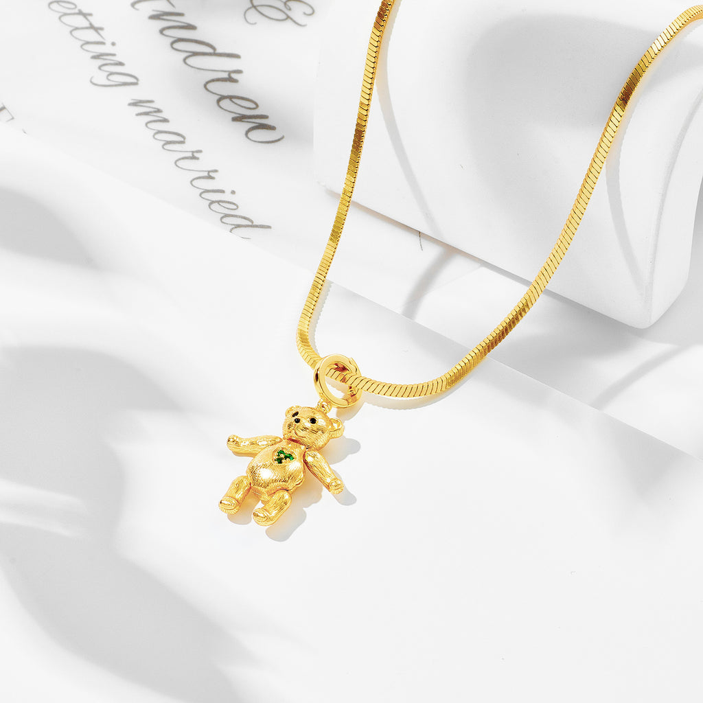 Sweet Bear 925 Sterling Silver Cute Character Pendant Necklace