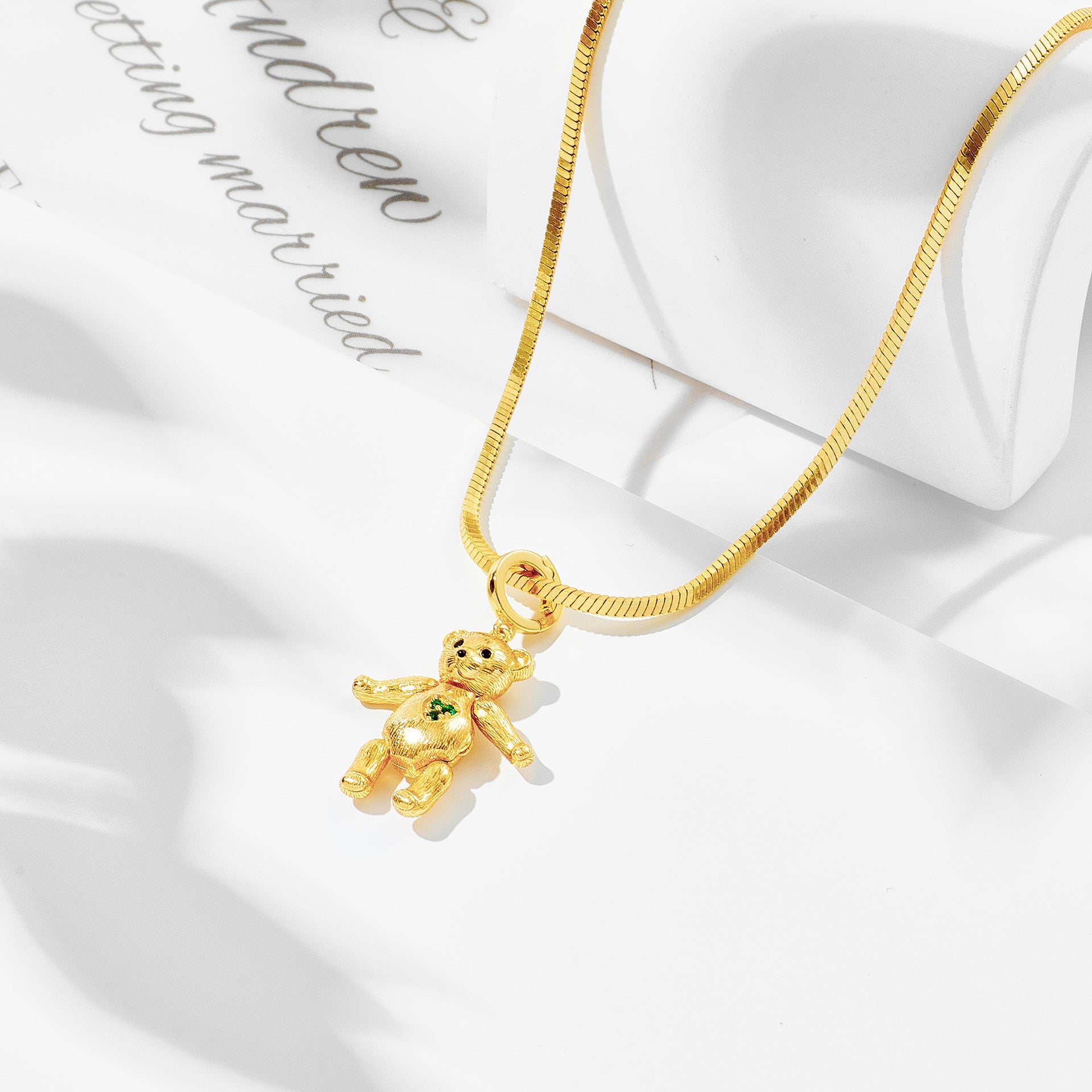Sweet Bear 925 Sterling Silver Cute Character Pendant Necklace
