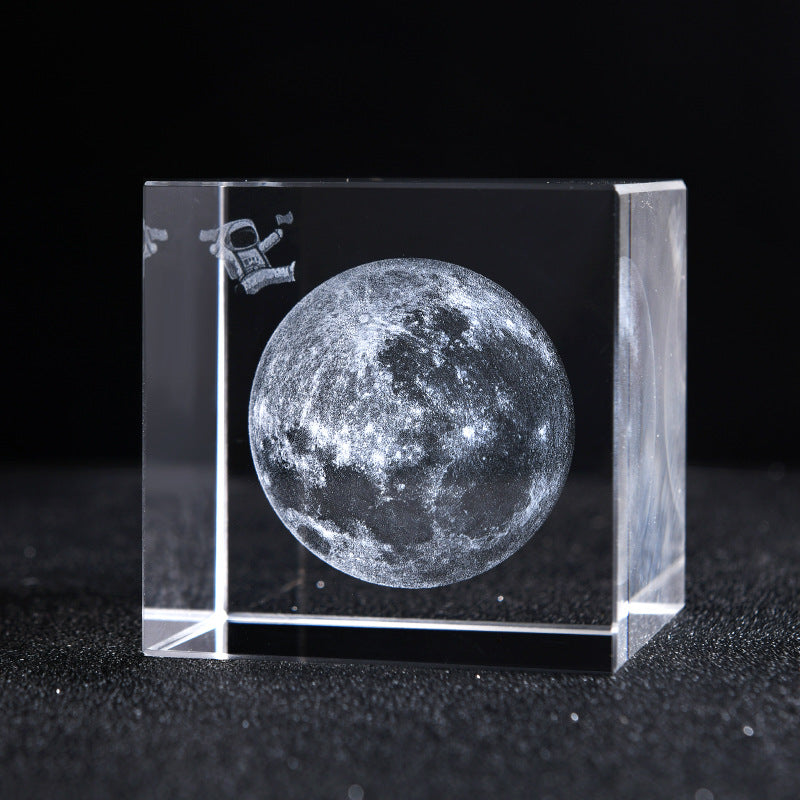 Crystal Moon Astronaut Lamp — Luxury K9 Crystal