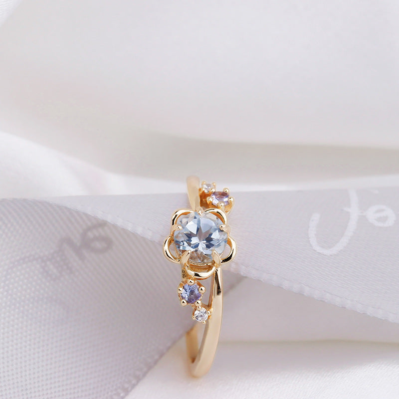 Ciel Topaz Flower Ring