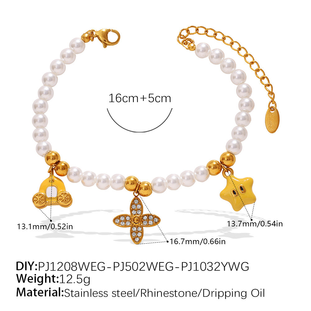 Perle — White Bead Pendant Bracelet & Necklace