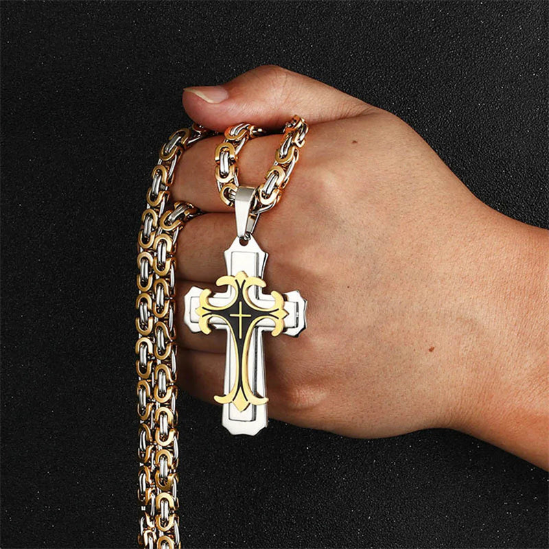 Crux — Men's Titanium Steel Cross Pendant Necklace