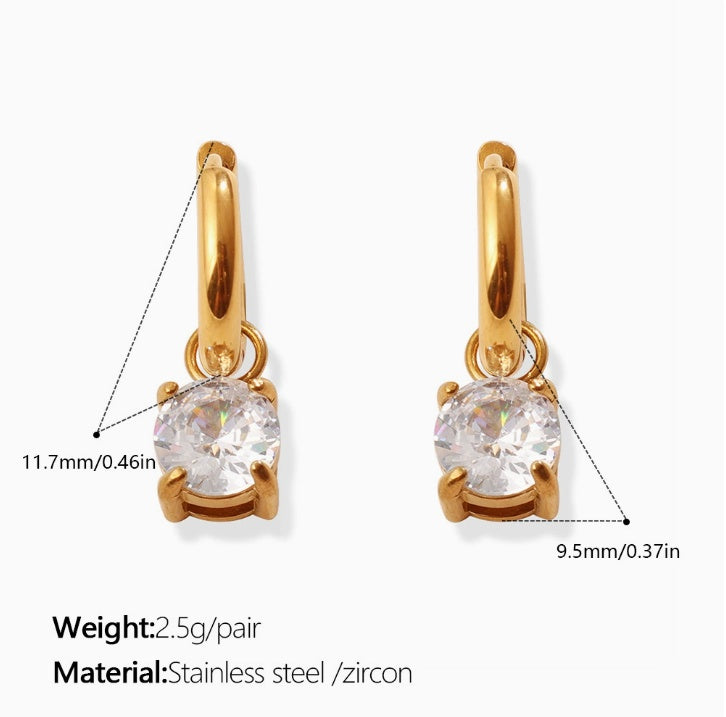 Goutte — Diamond Waterdrop Circle Earrings
