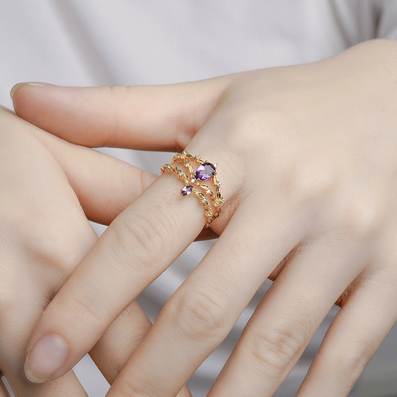 Couronne Amethyst Crown Ring