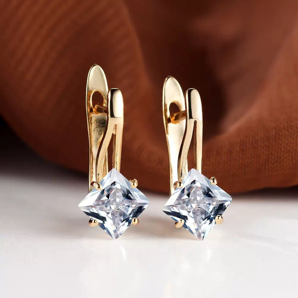 Géo — Diamond Zircon Geometric Earrings