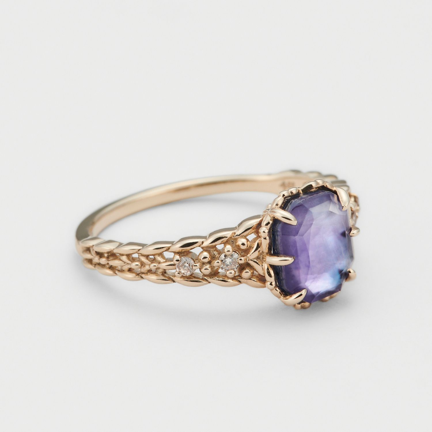 Amethyst Geometric Silver Jewelry | Necklace & Ring Collection