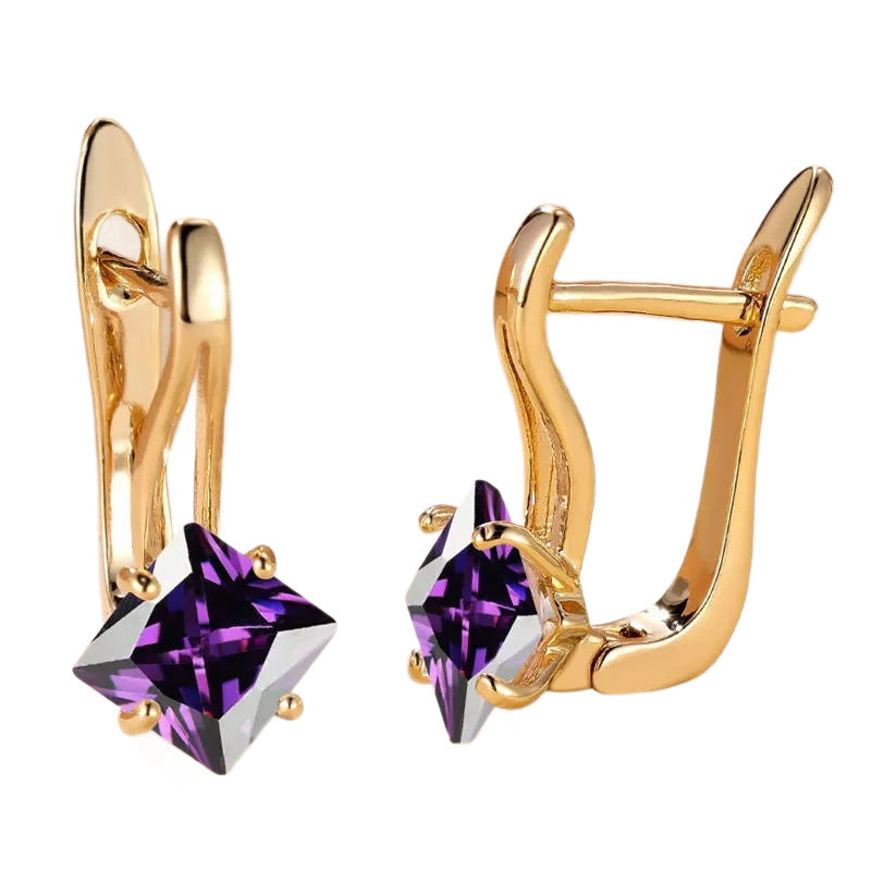 Géo — Diamond Zircon Geometric Earrings