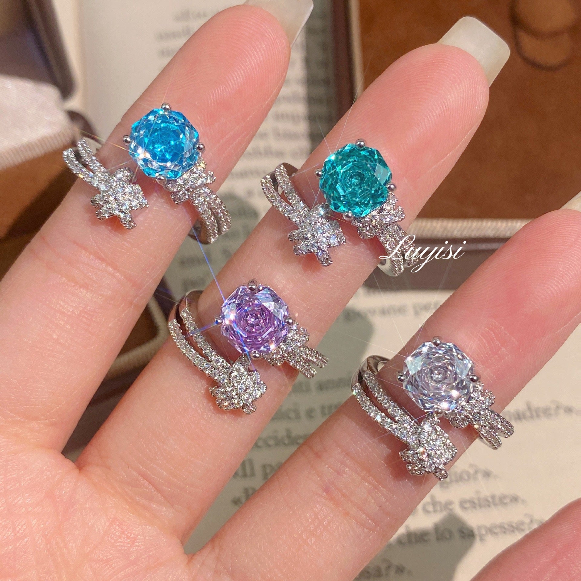 Lumière Violet Zircon Stackable Ring