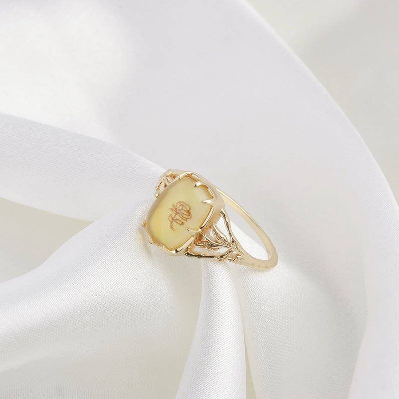 Rose Topaz Ring — S925 Silver with Gemstone Inlay