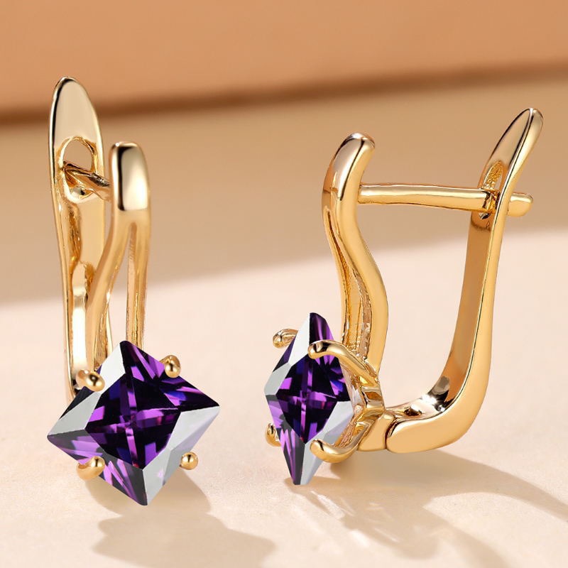 Géo — Diamond Zircon Geometric Earrings