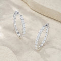 Octagon Morganite Earrings — S925 Silver with Platinum Coating