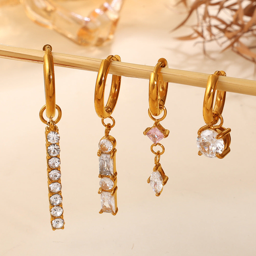 Goutte — Diamond Waterdrop Circle Earrings