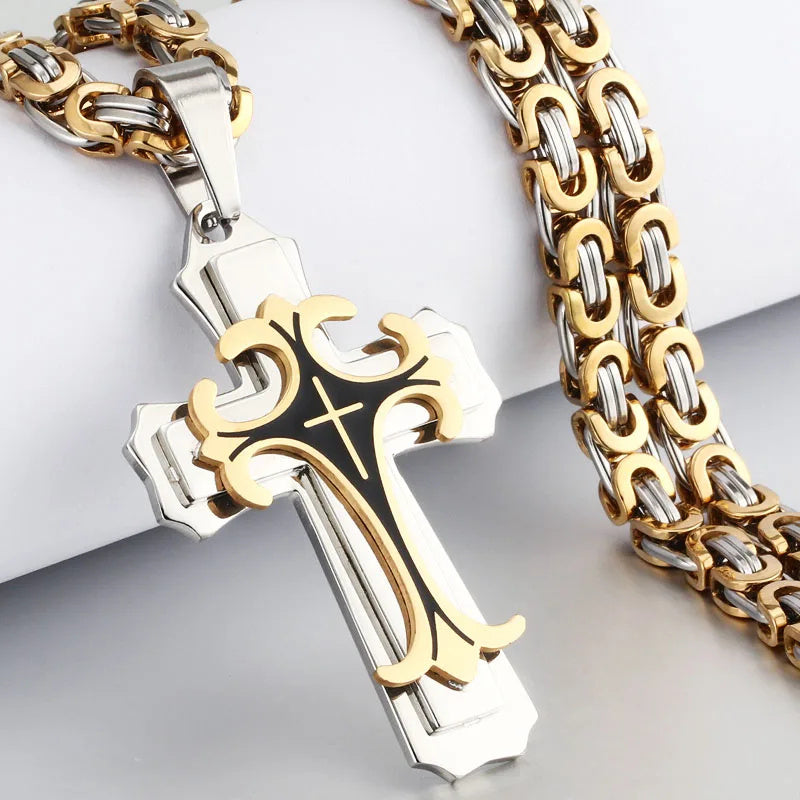 Crux — Men's Titanium Steel Cross Pendant Necklace