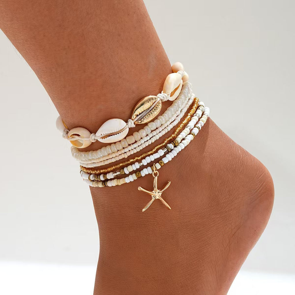 Starfish & Shell Anklet Set — Resort Luxury Collection
