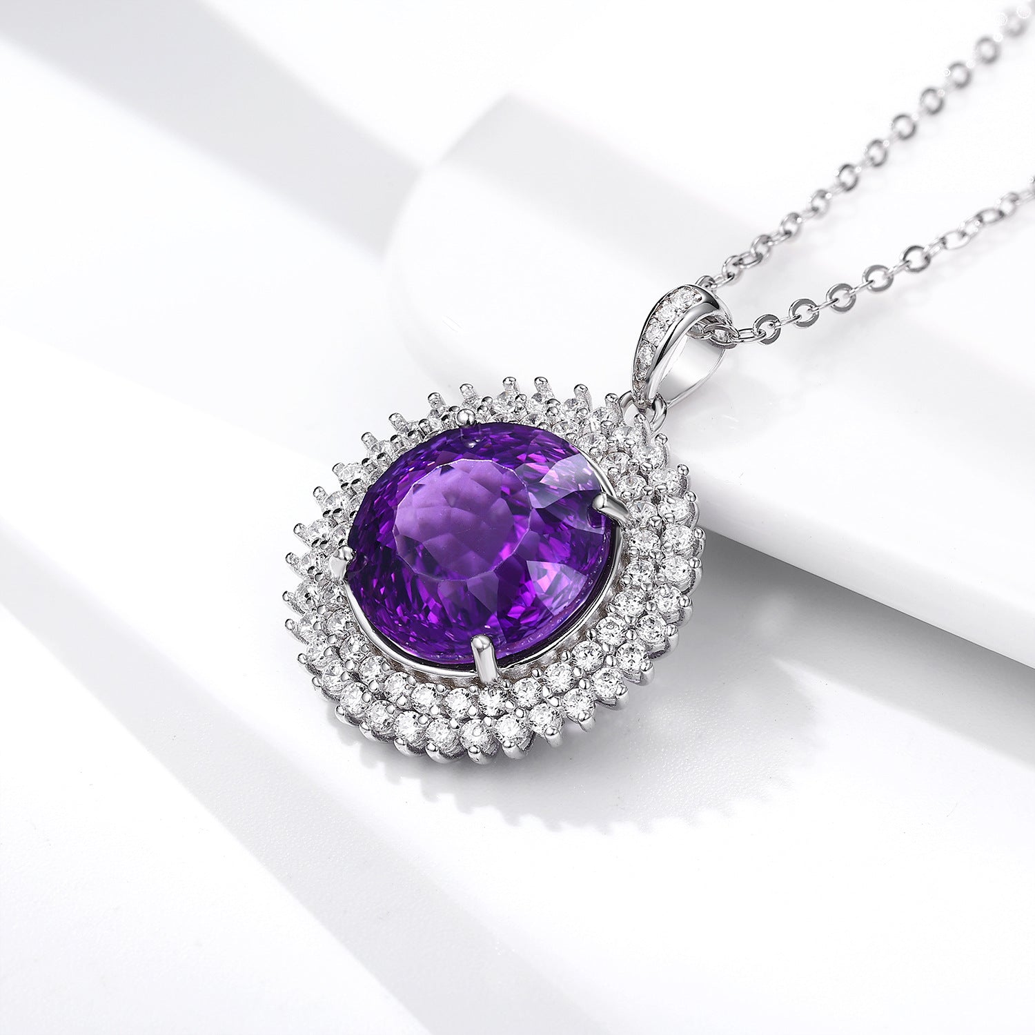 Violet Nest – 925 Silver Platinum Gold Natural Amethyst Luxury Necklace