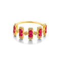 Vintage Check Zircon Silver Ring | Retro Geometric Luxury