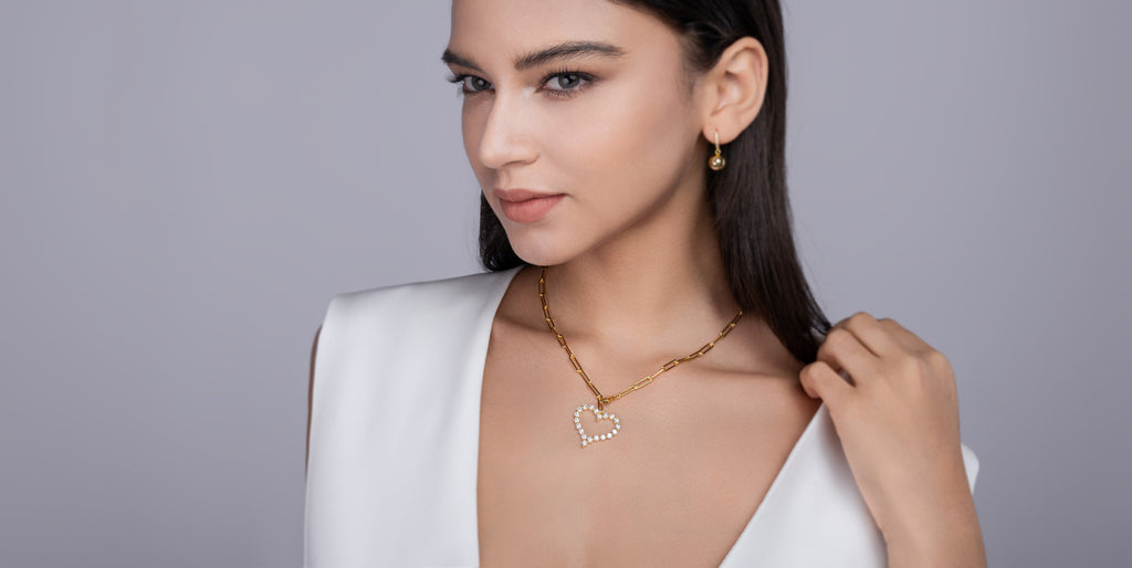 The Heart's Wish – Moissanite Pendant Necklace | Gold-Plated Sterling Silver