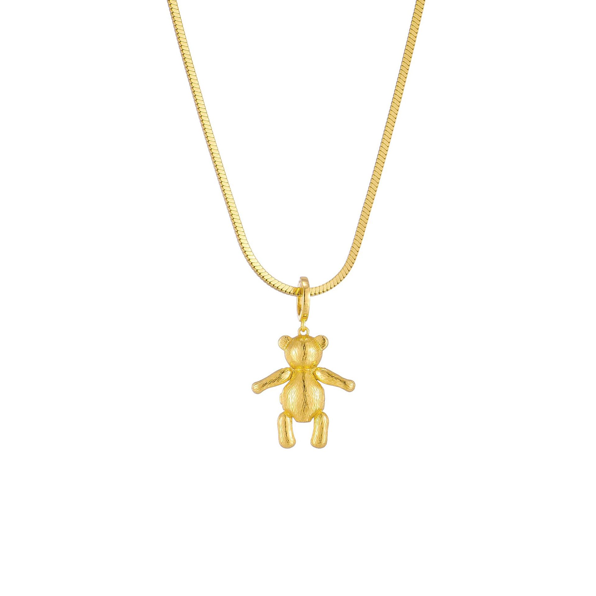 Sweet Bear 925 Sterling Silver Cute Character Pendant Necklace