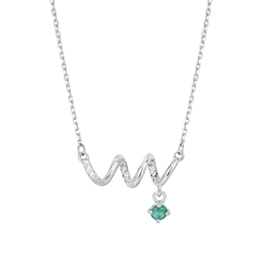 925 Silver Natural Emerald ECG Pendant Adjustable Luxury Collar Necklace