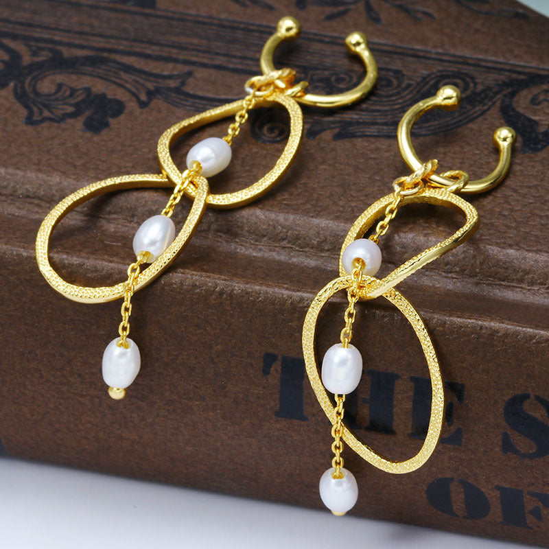 Pearl & Tassel Ring Clip-On Luxury Earrings – No Piercing Needed
