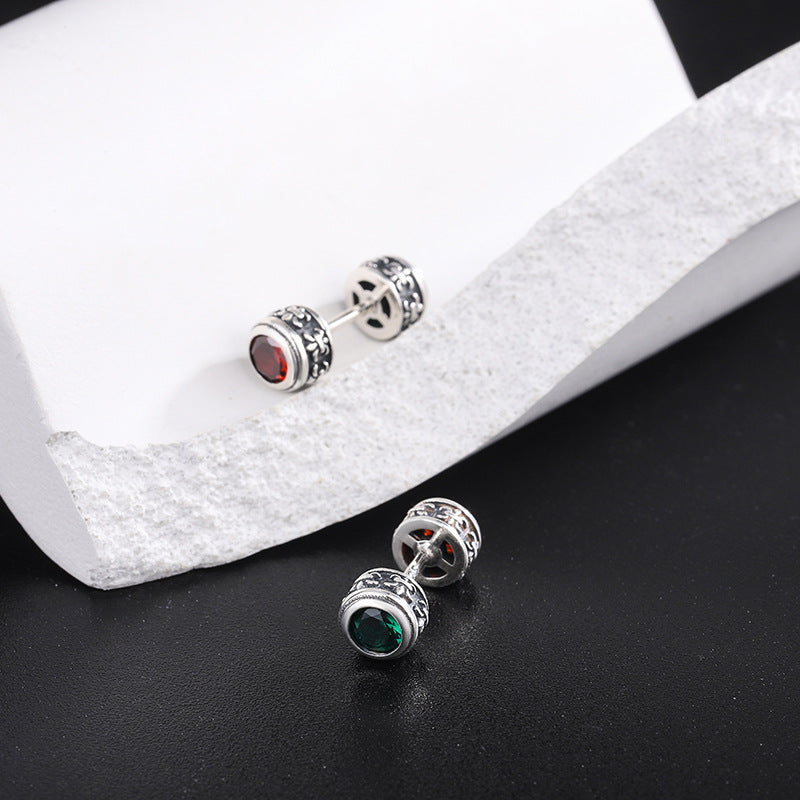 Punk Duality – 925 Sterling Silver Reversible Micro Pavé Vintage Screw Earrings