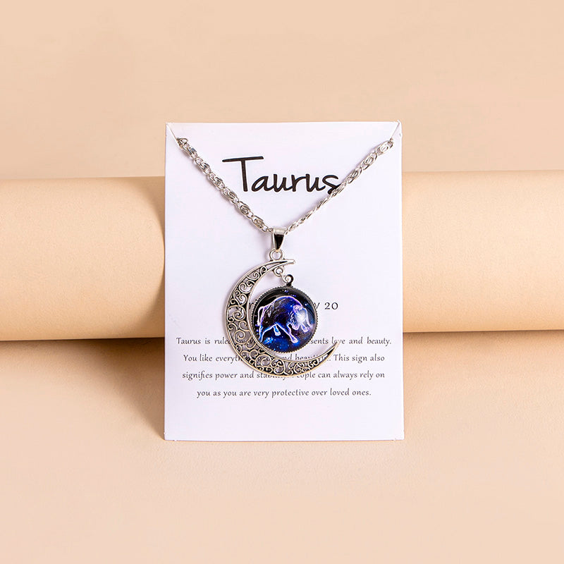 Luna — Zodiac Moon Glass Pendant Necklace
