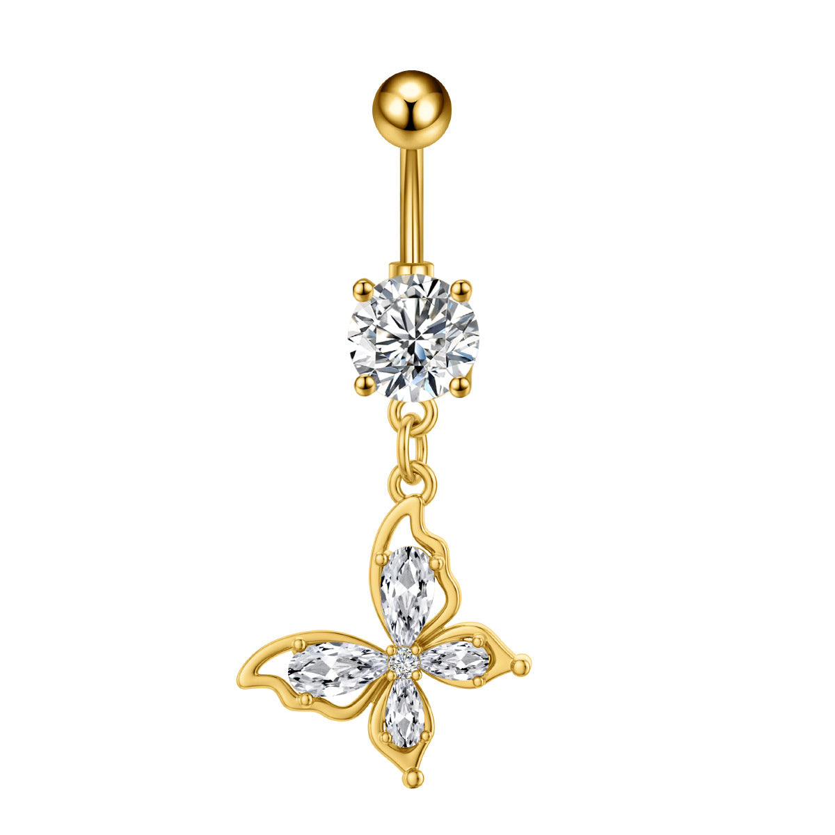 Zircon Butterfly Belly Button Ring — 60 Designs