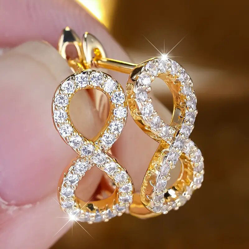Infini — Gold Zircon Infinity Ear Clips