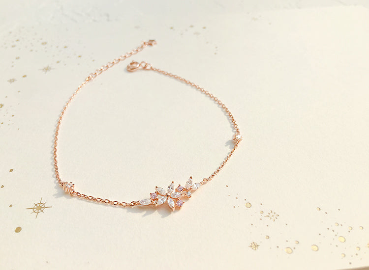 Flower Branch & Leaves 925 Sterling Silver Jewellery Set | Luxury Style