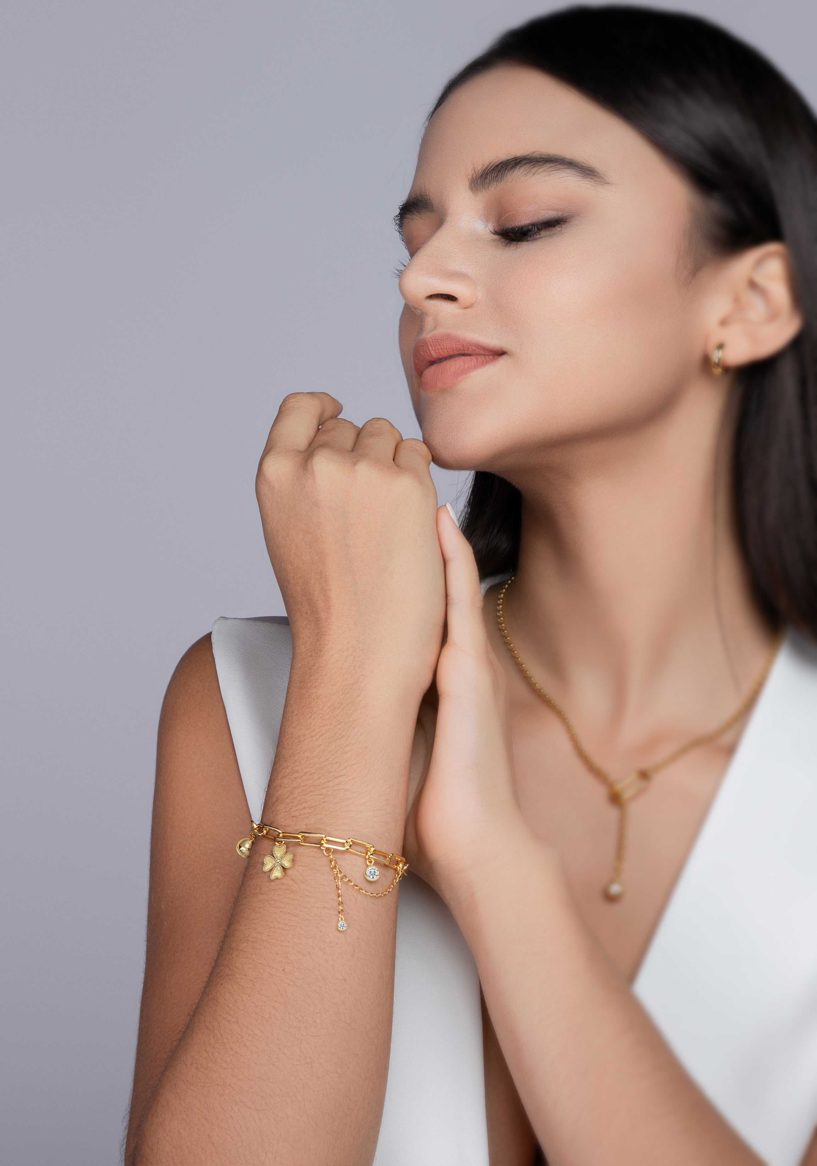 0.5 Carat Moissanite Bracelet — 18K Gold-Plated S925 Silver | GRA Certified