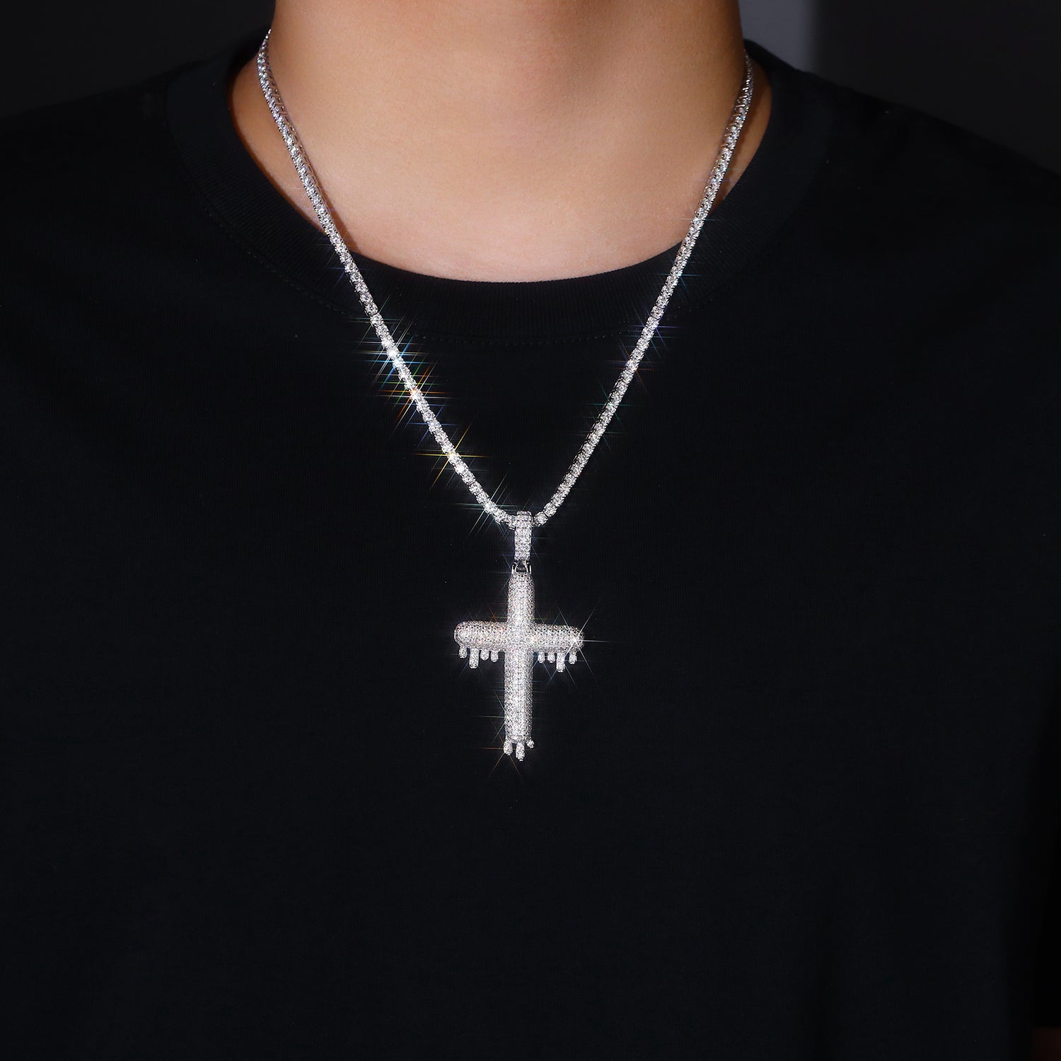 Lumina Moissanite Pendant — Platinum-Plated S925 Silver