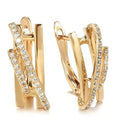 Croix — Gold Zircon Cross Ear Clips