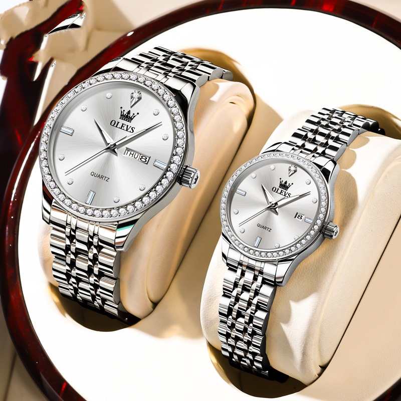 Diamond Lovers Watch Pair — His & Hers Luxury Gift Set
