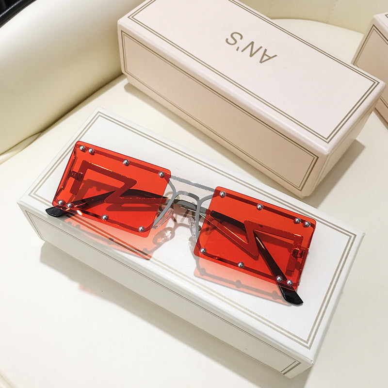 Rectangle Luxury Sunglasses with Optional Chain | Anti-UV | 6 Colors | Unisex