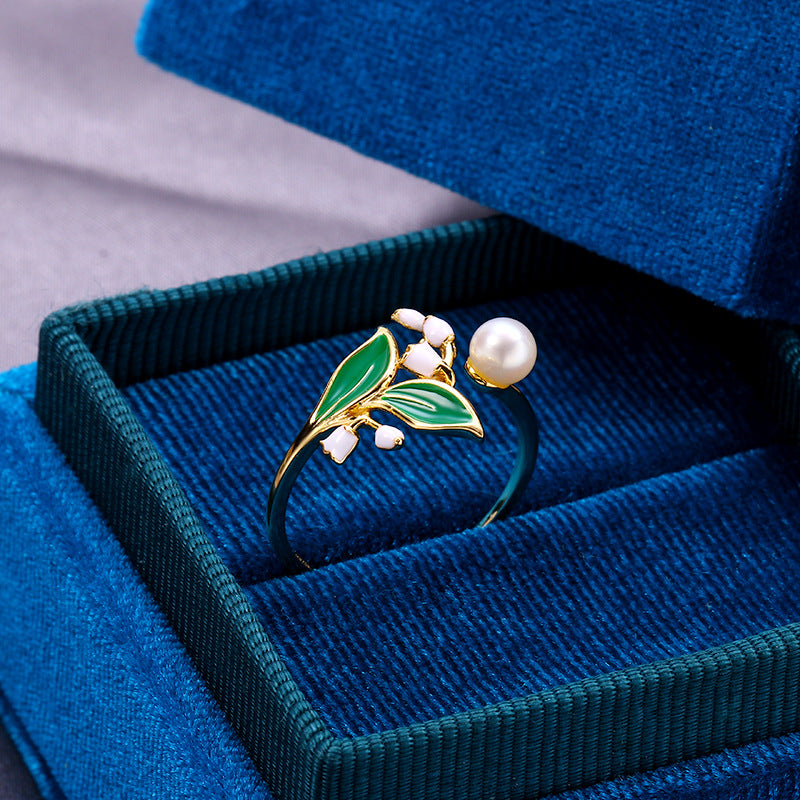 Bell Orchid Open Silver Ring | Dripping Oil Luxury Design