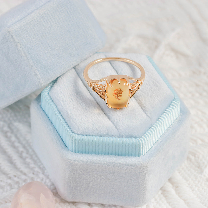 Rose Topaz Ring — S925 Silver with Gemstone Inlay