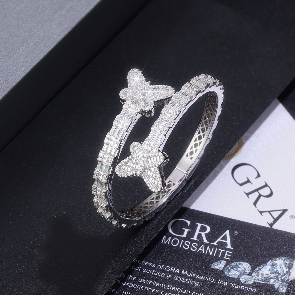 Lumière Moissanite Bracelet — Platinum-Plated S925 Silver