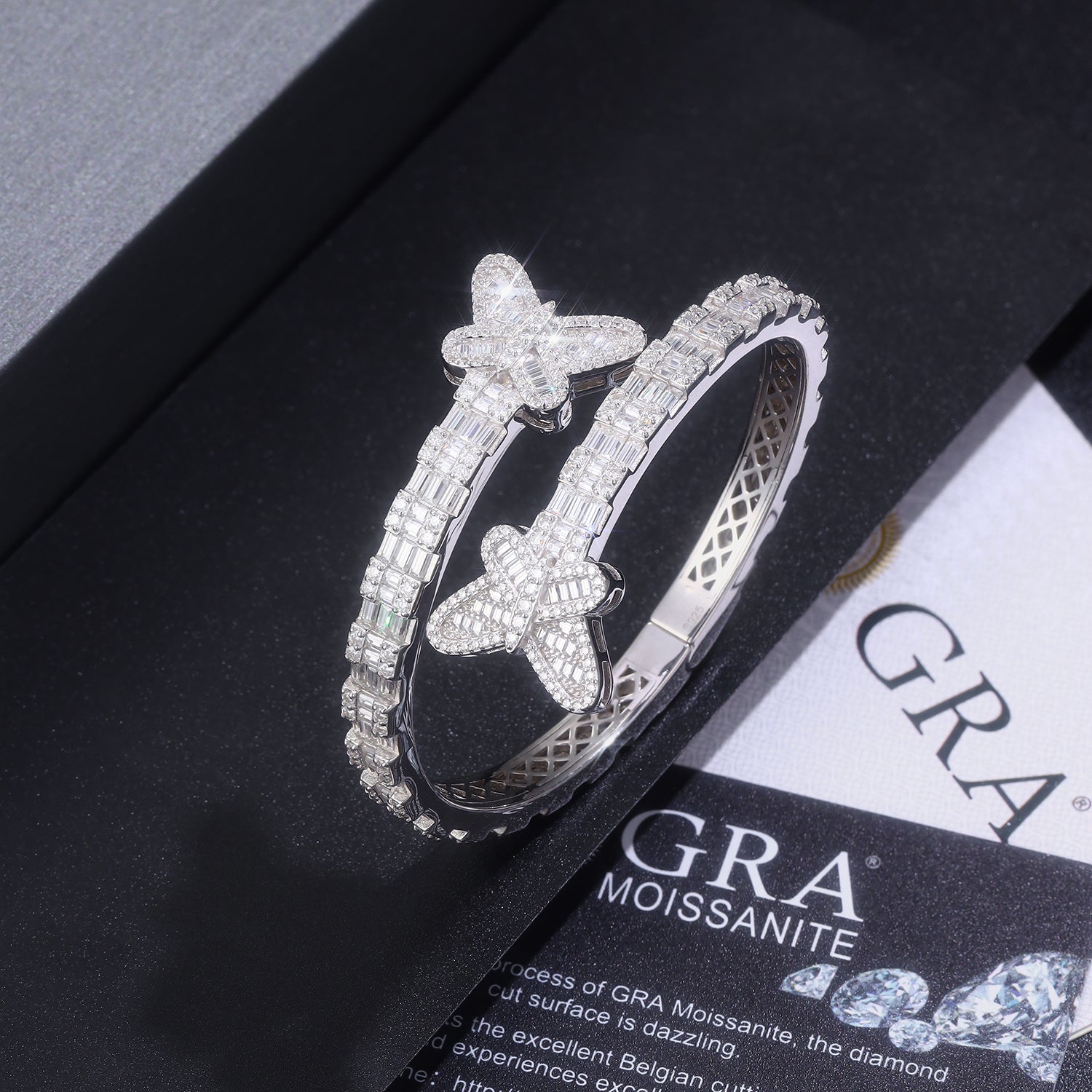Lumière Moissanite Bracelet — Platinum-Plated S925 Silver