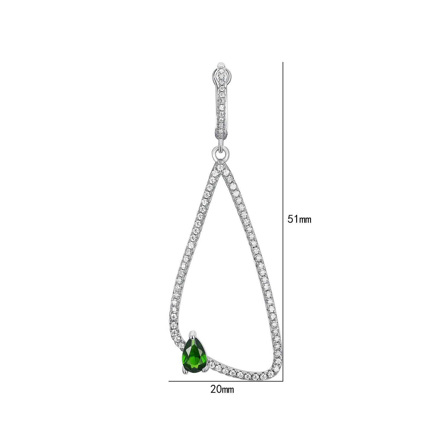 Forest Gem – 925 Sterling Silver Platinum Gold Natural Diopside Luxury Earrings
