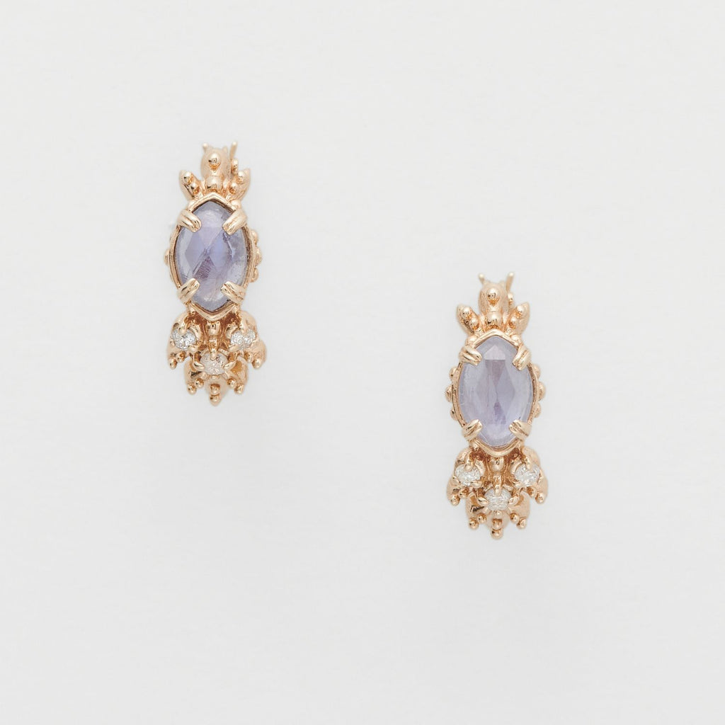 Violette Cordierite Geometric Earrings