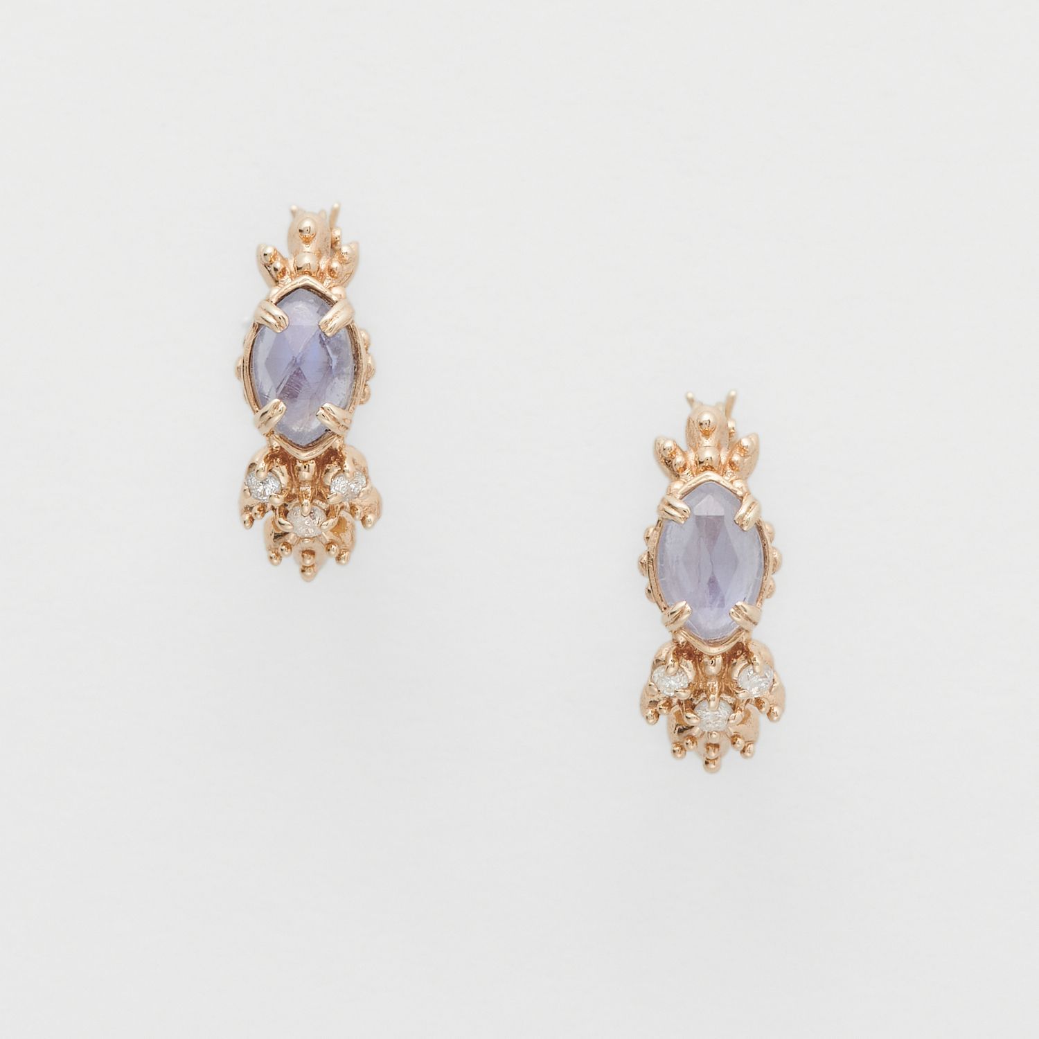 Violette Cordierite Geometric Earrings