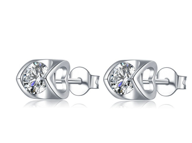 925 Sterling Silver Moissanite Jewelry — Earrings & Pendant
