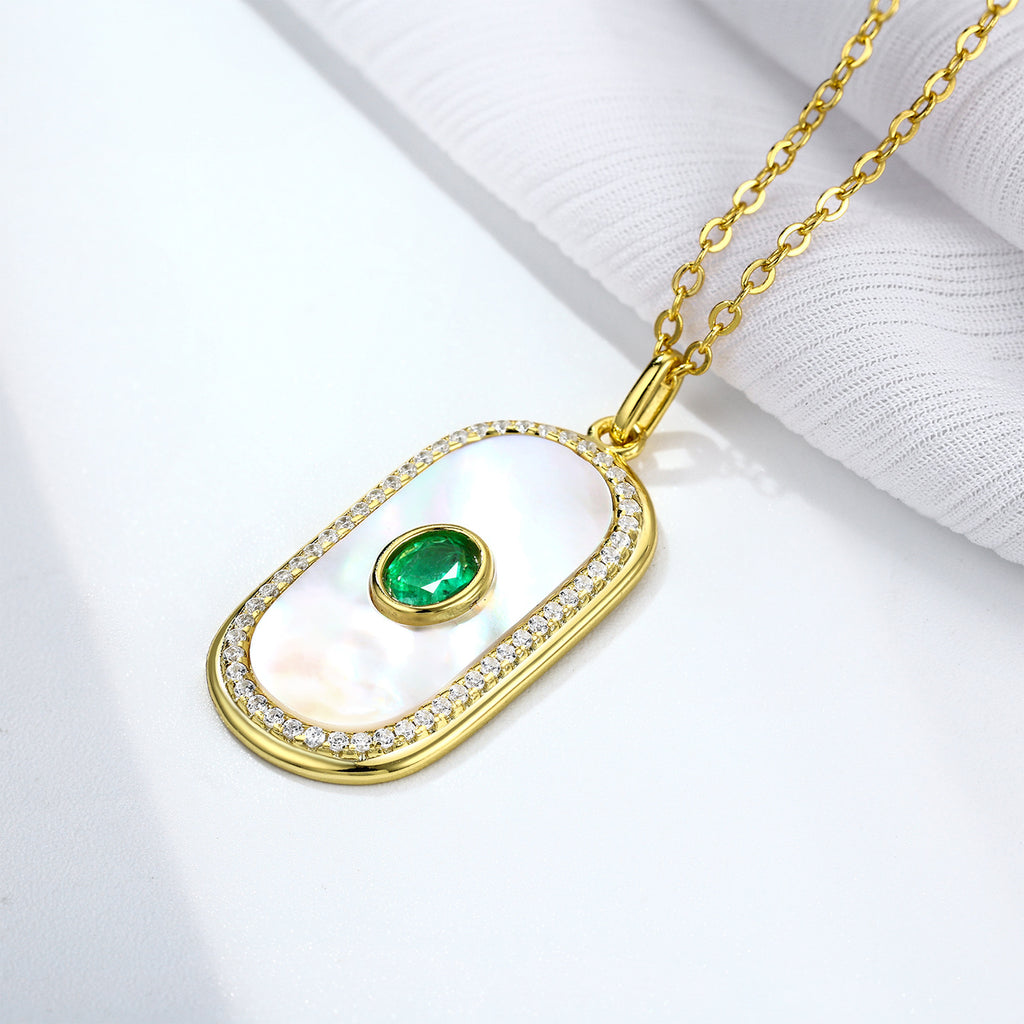 Emerald Glow – Natural Emerald & 925 Silver Geometric Luxury Necklace