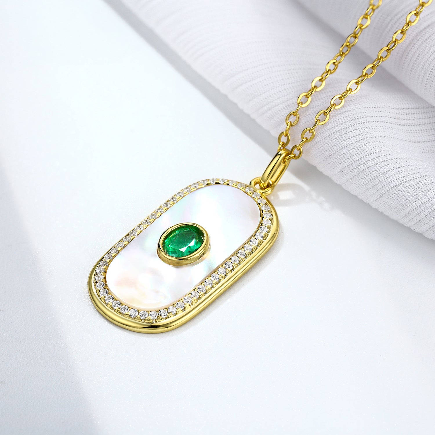 Emerald Glow – Natural Emerald & 925 Silver Geometric Luxury Necklace