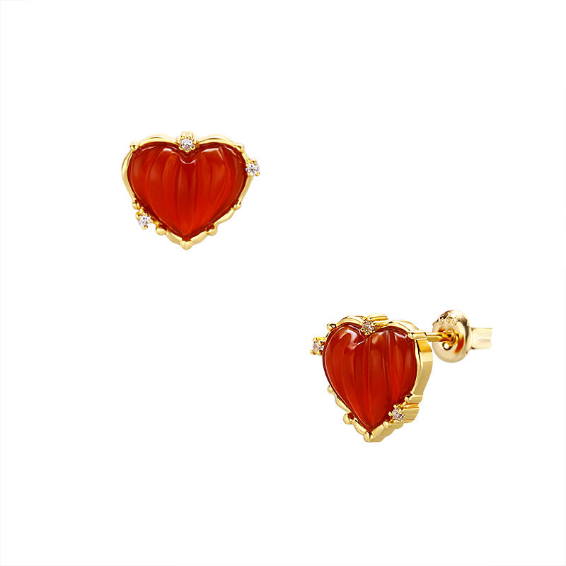 Amour Agate Heart Earrings