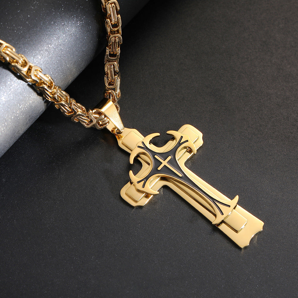 Crux — Men's Titanium Steel Cross Pendant Necklace
