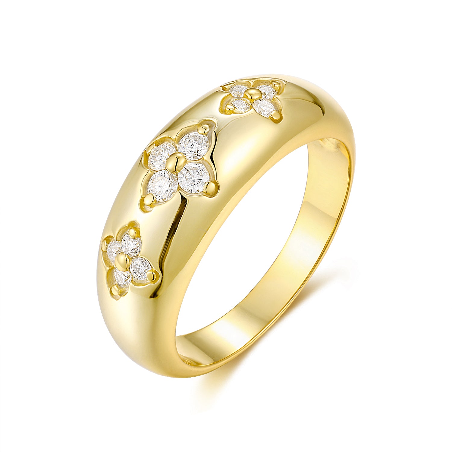 Hyacinth Moissanite Ring – Platinum-Plated Silver | Frosted & Mirror Finish