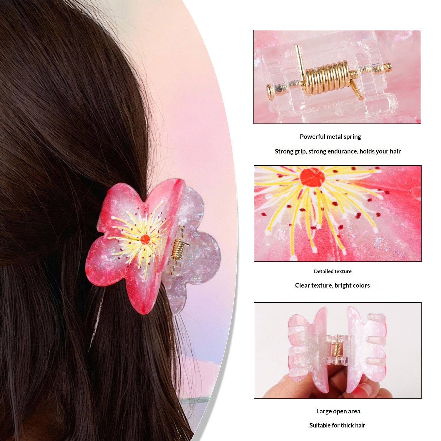La Fleur — Floral Shark Hair Clip
