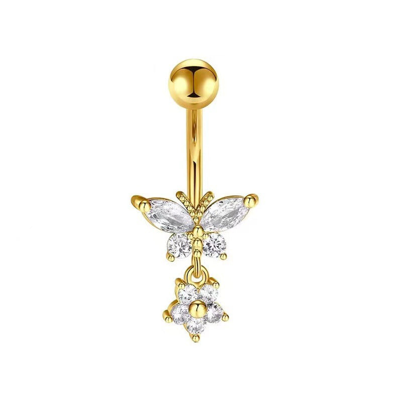 Zircon Butterfly Belly Button Ring — 60 Designs